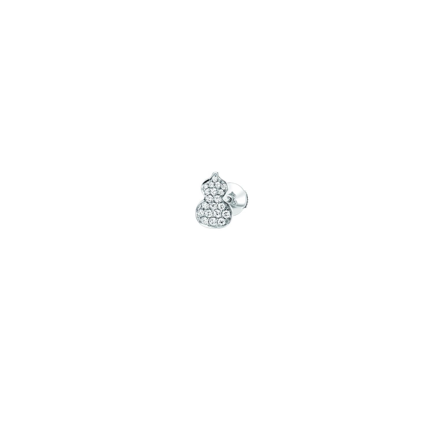 Qeelin - WUE40ACWGDI - Petite Wulu 18K White Gold Diamond Stud Earrings