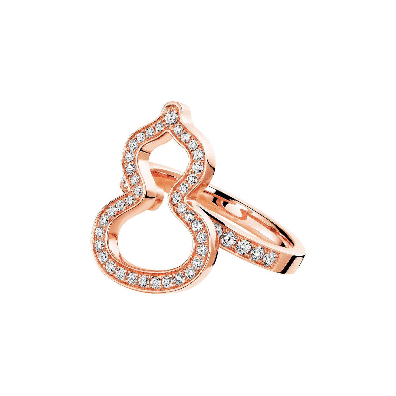 Qeelin - WUR30AARGDI - Wulu Small Ring in 18K Rose Gold with Diamonds
