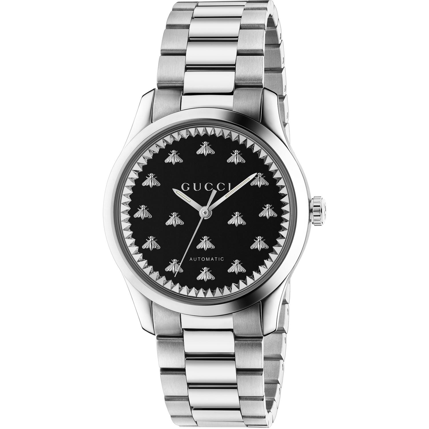 Gucci - YA1264130 - G-Timeless With Bee Motif Steel case, black onyx stone dial with bees, steel bracelet