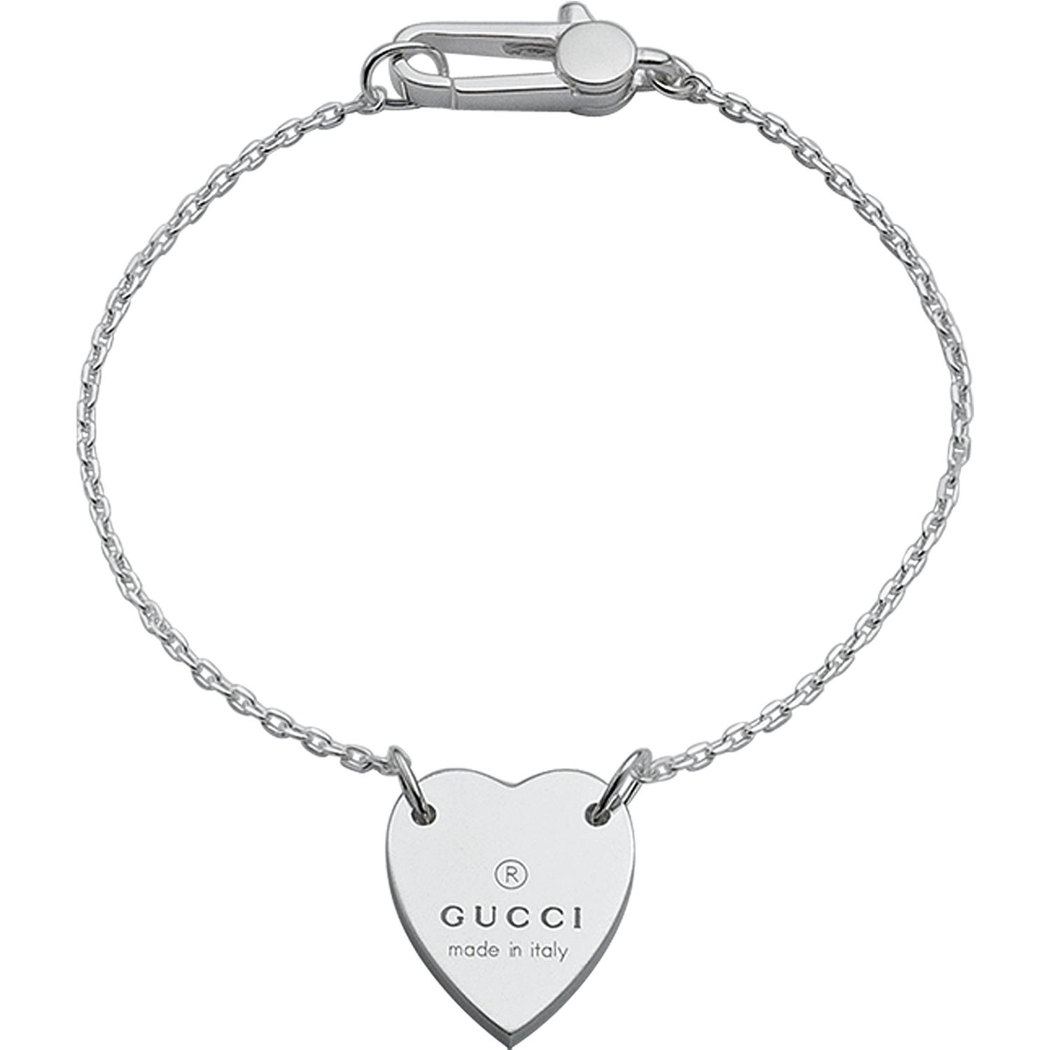 Gucci - YBA223513001 - Trademark Bracelet with  Trademark engraved heart in sterling silver