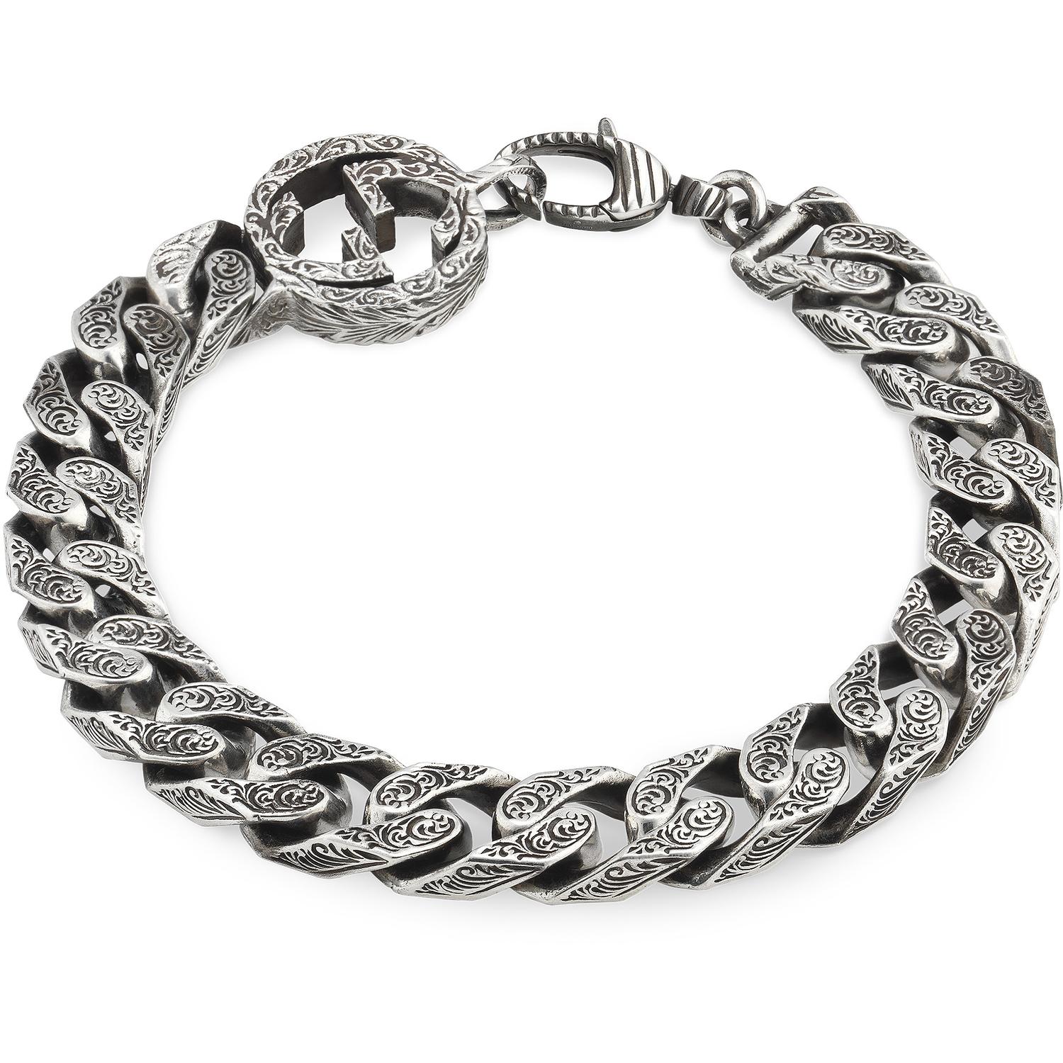 Gucci - YBA454285001 - 925 sterline d'argento - Bracelet with Interlocking G motif in aged sterling silver