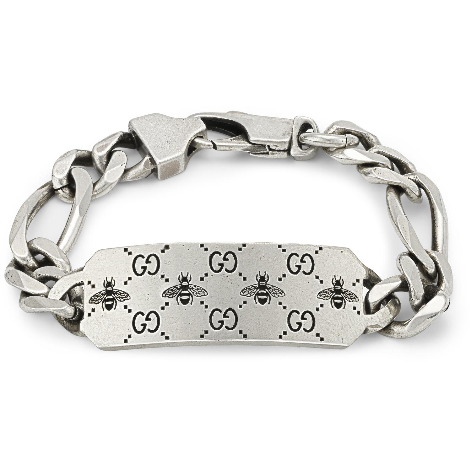 Gucci - YBA728264001 - Signature Bracelet in sterling silver with bee and Double G motif