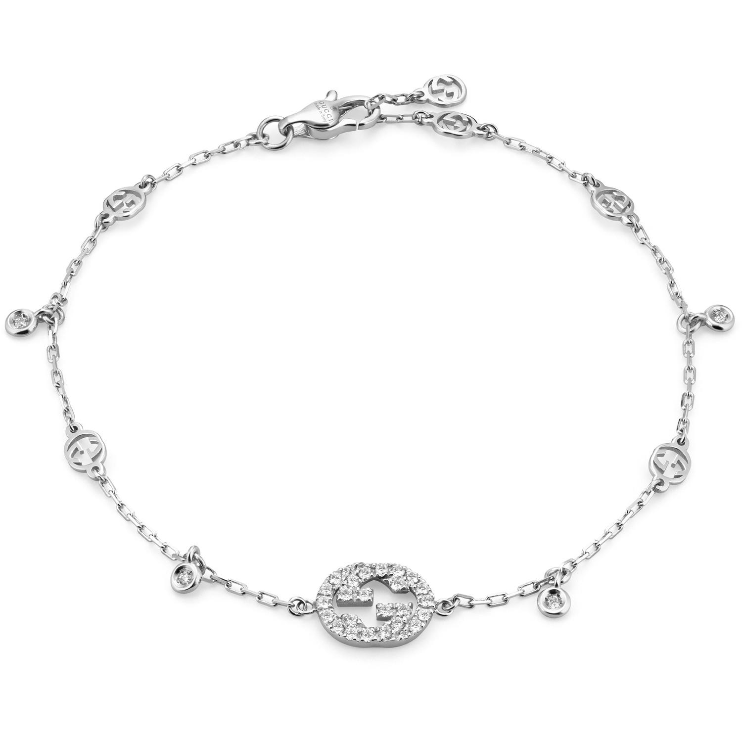 Gucci - YBA729403003 - Interlocking G Bracelet in 18kt white gold and diamonds