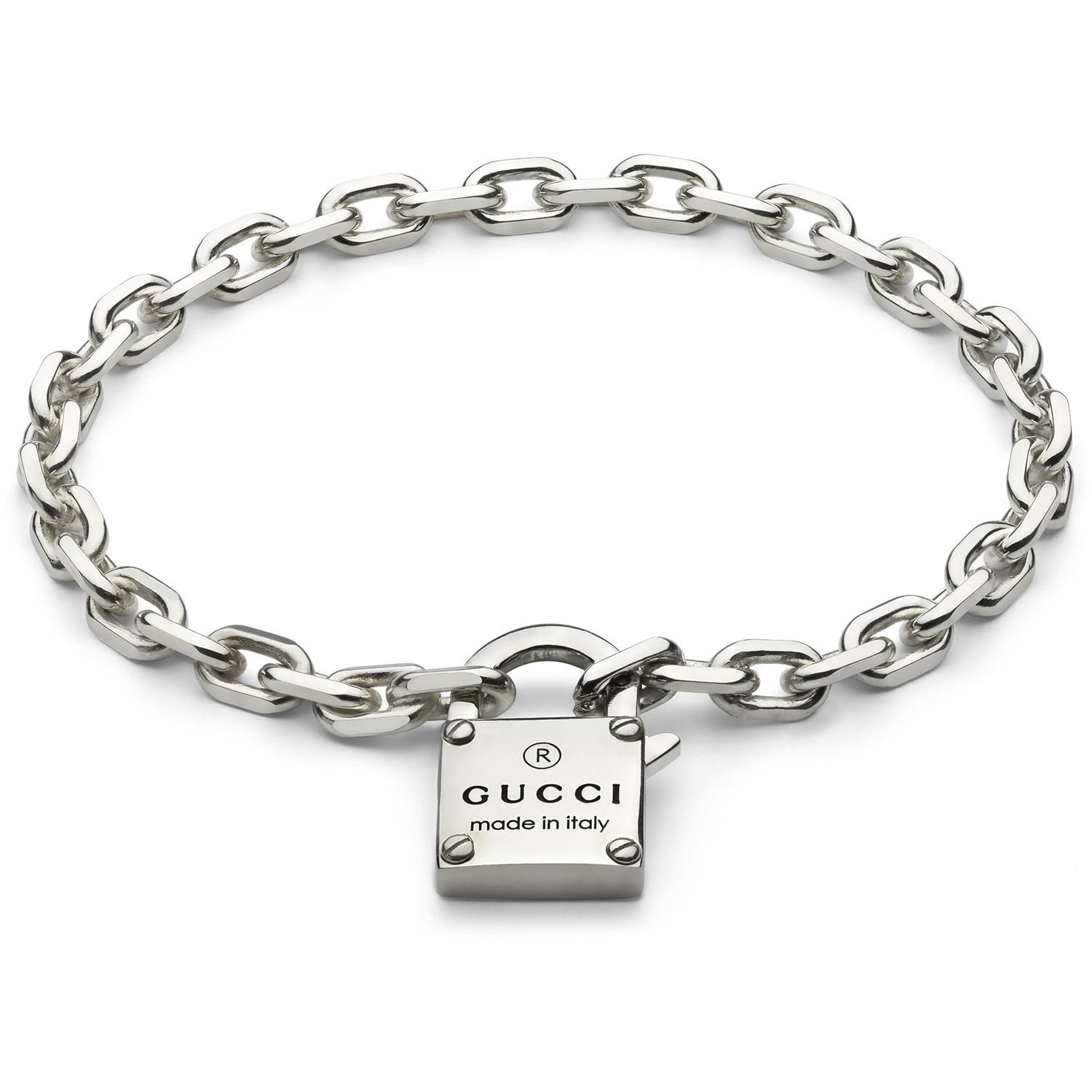 Gucci - YBA796341001 - Trademark Bracelet in sterling silver with padlock motif and  trademark detail