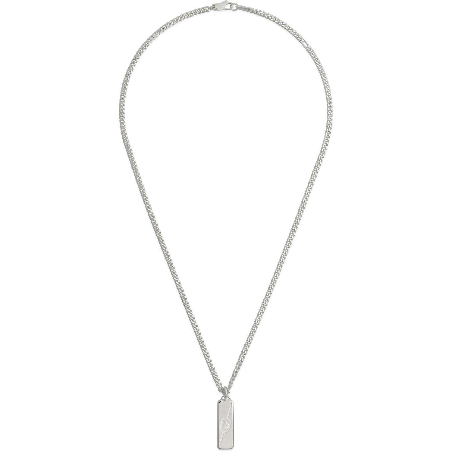 Gucci - YBB774055001 - Tag Necklace in sterling silver with logo tag pendant