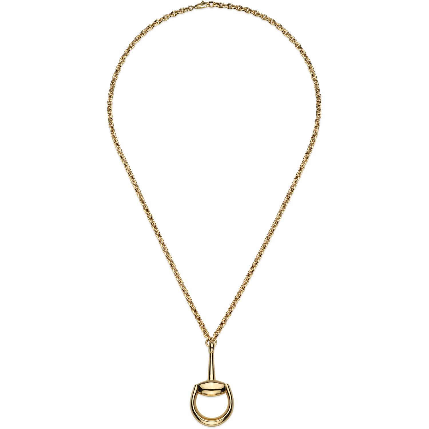 Gucci - YBB796823001 - Horsebit Necklace with maxi Horsebit pendant in yellow gold