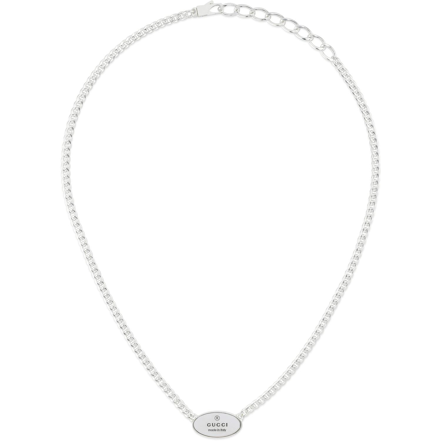 Gucci - YBB797142001 - Trademark Necklace with oval tag in sterling silver_40-45cm tag 20 mm