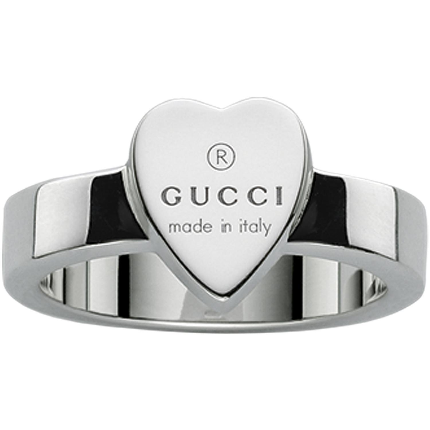 Gucci - YBC223867001 - Trademark Ring with  Trademark engraved heart motif in sterling silver