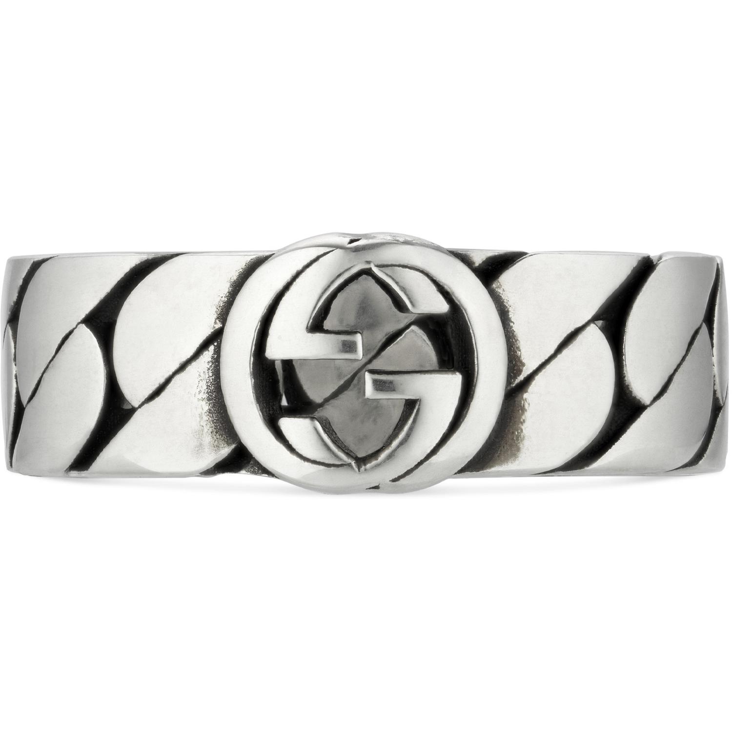 Gucci - YBC661513001 - Interlocking G Ring with motif in sterling silver
