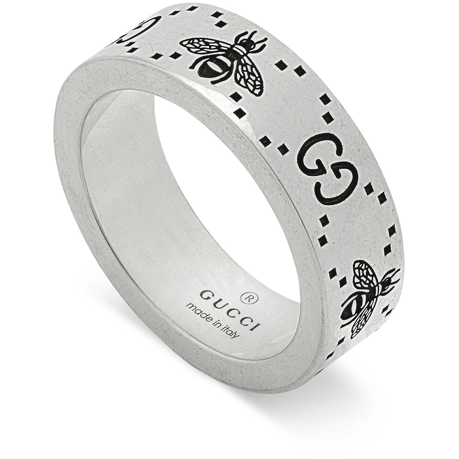 Gucci - YBC728389001 - Signature Ring in sterling silver with bee and Double G motif