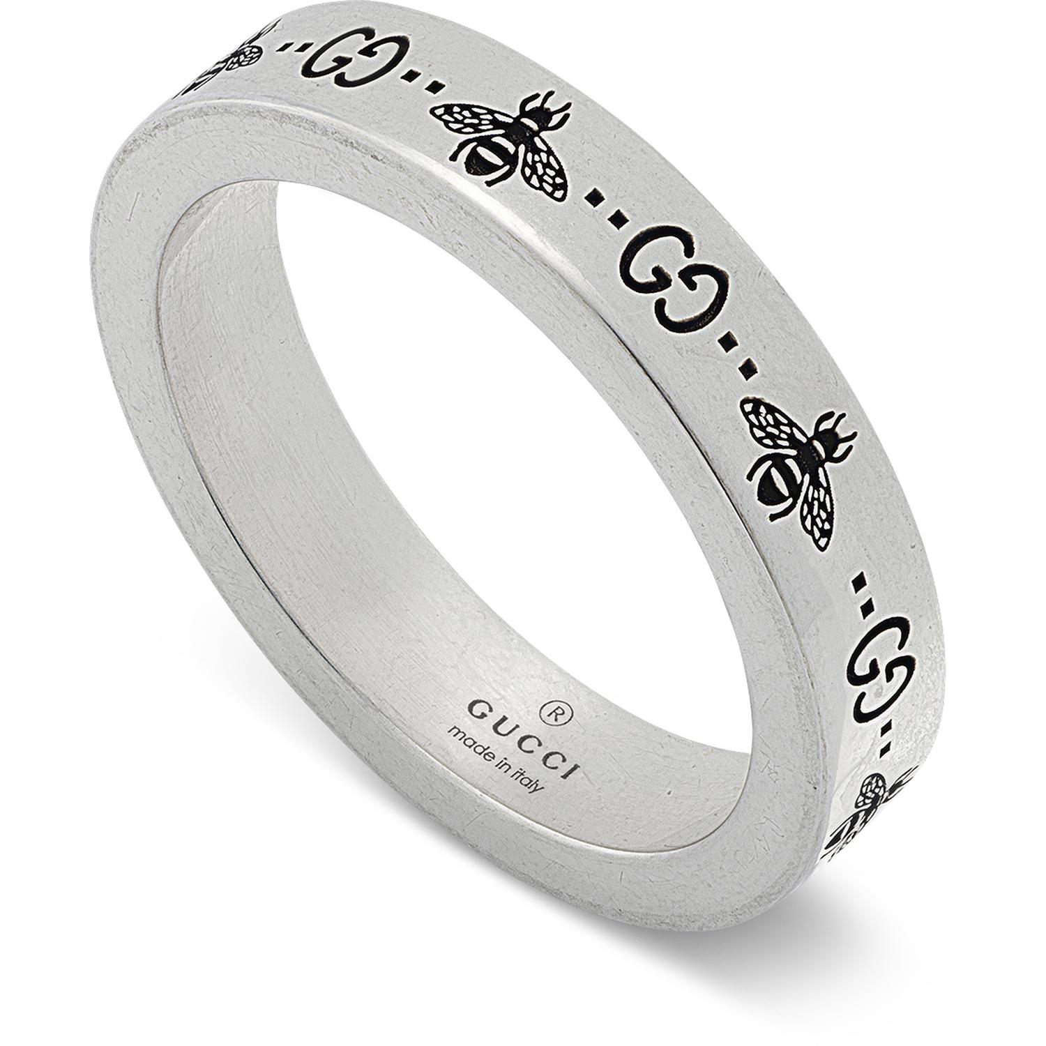Gucci - YBC729898001 - Signature Ring in sterling silver with bee and Double G motif