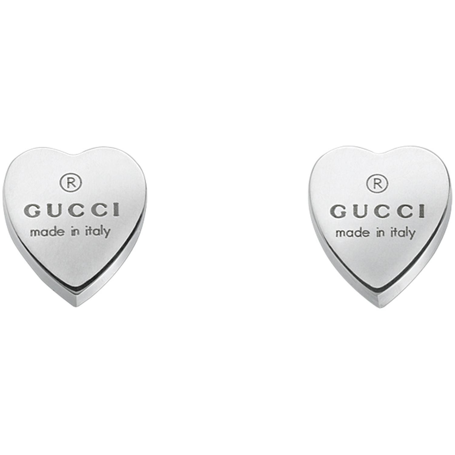 Gucci - YBD223990001 - 925 sterline d'argento - Earrings with  Trademark engraved heart shape in sterling silver
