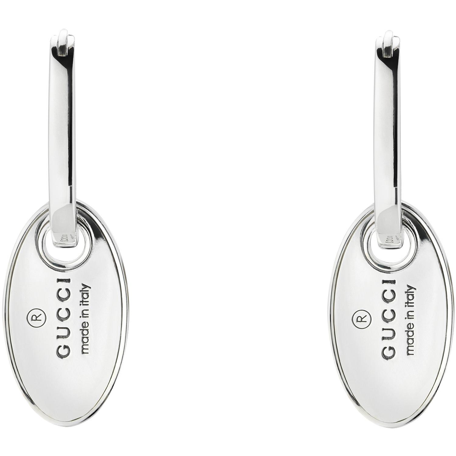 Gucci - YBD797141001 - Trademark Earrings with oval tag in sterling silver