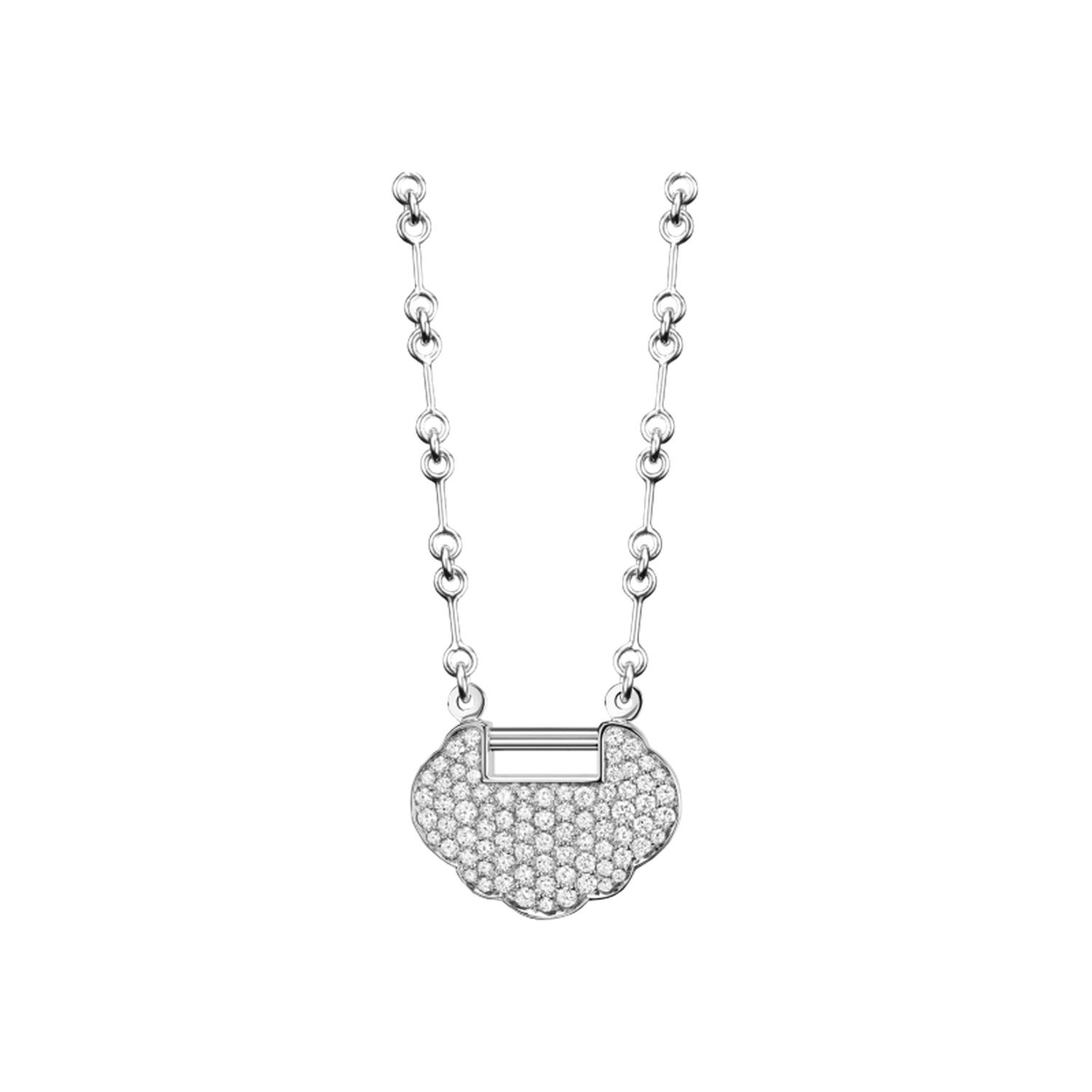 Qeelin - YY-030-FPNL-WGD2 - YU YI WHITE GOLD NECKLACE WITH DIAMONDS