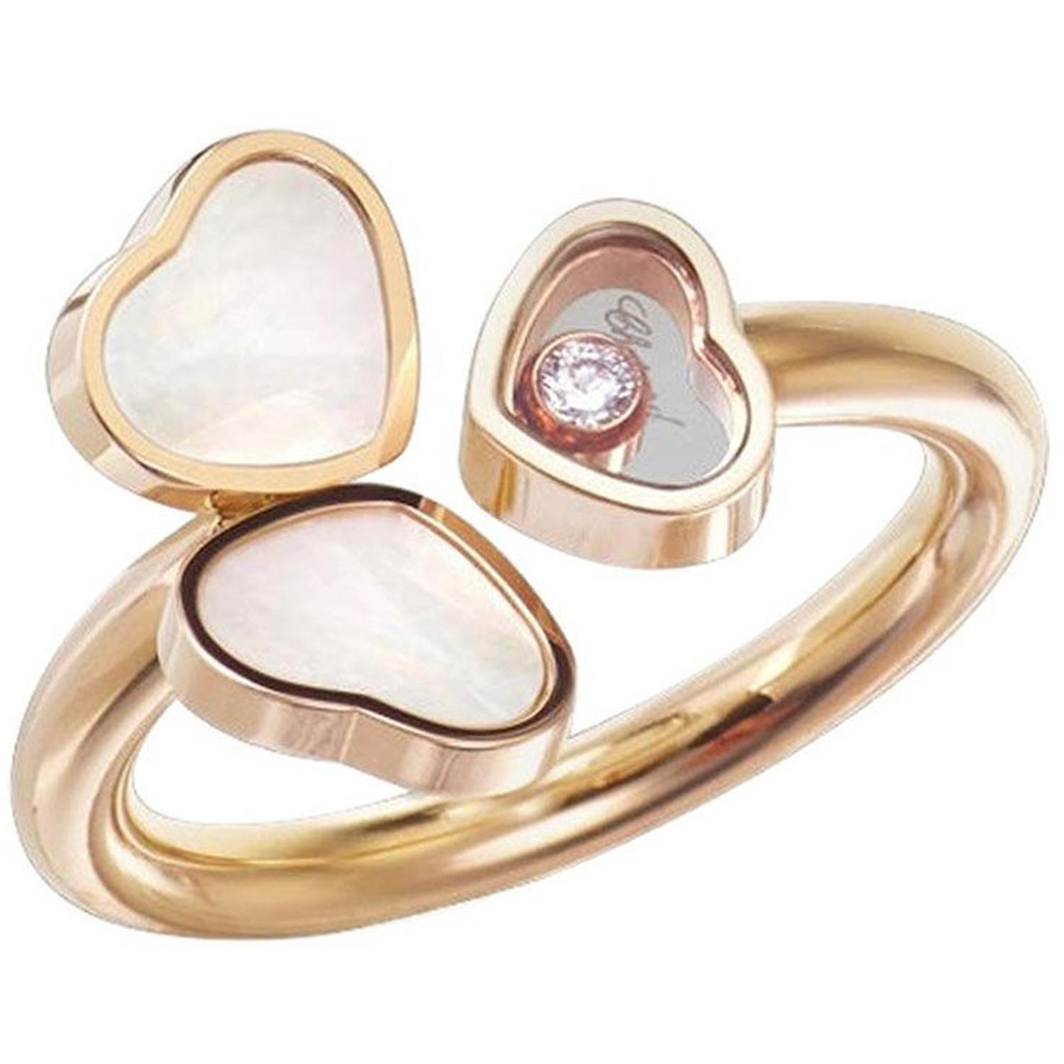 CHOPARD - 82A083-5310 - 5310 - Happy Hearts Rose Gold Pearl Diamond Ring