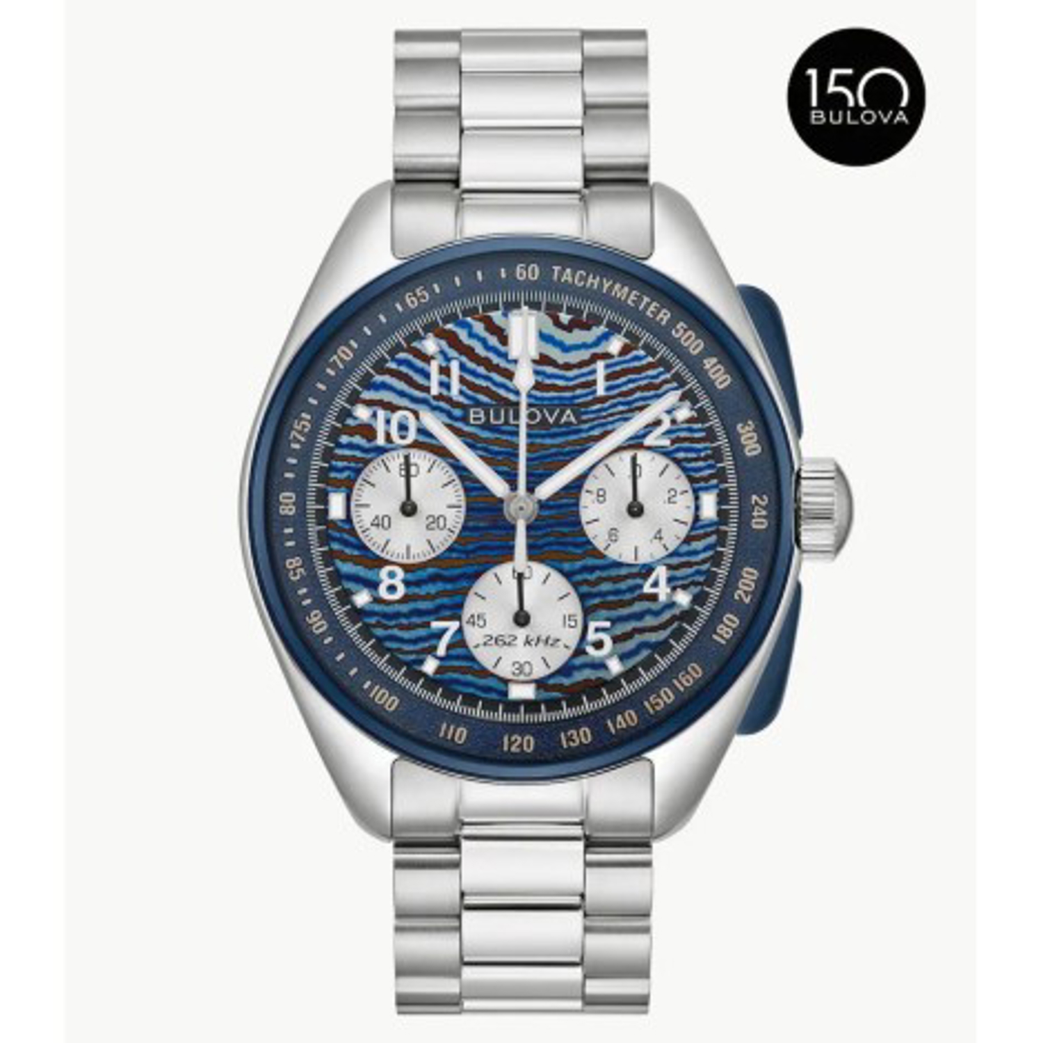 BULOVA - 98A329 - Blue Dial Stainless Steel Bracelet Lunar Pilot