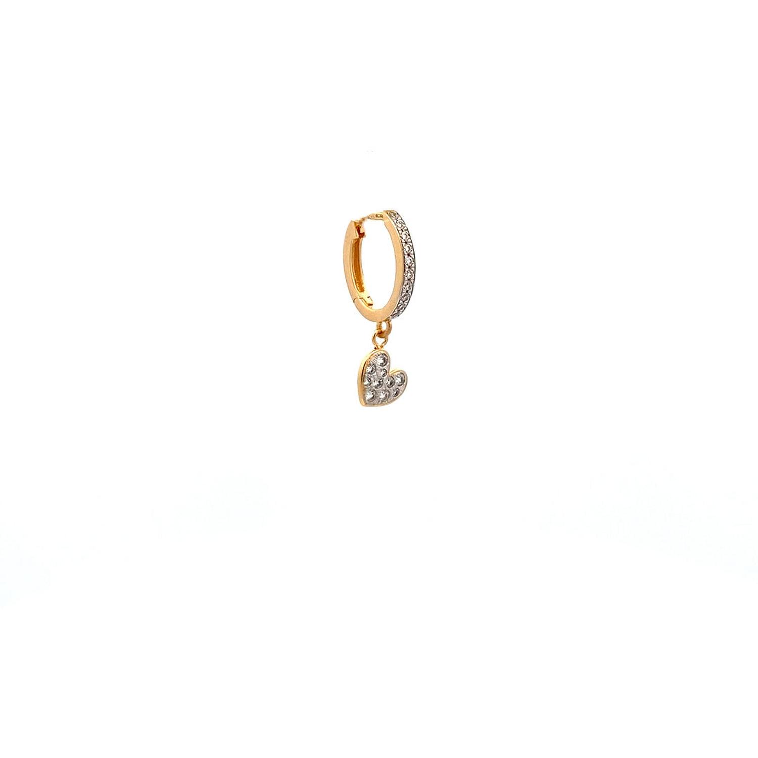 RUE DES MILLE - ORZ018M3CUOAU - Mono - orecchino hoop pavè cuore small - STARDUST TEN