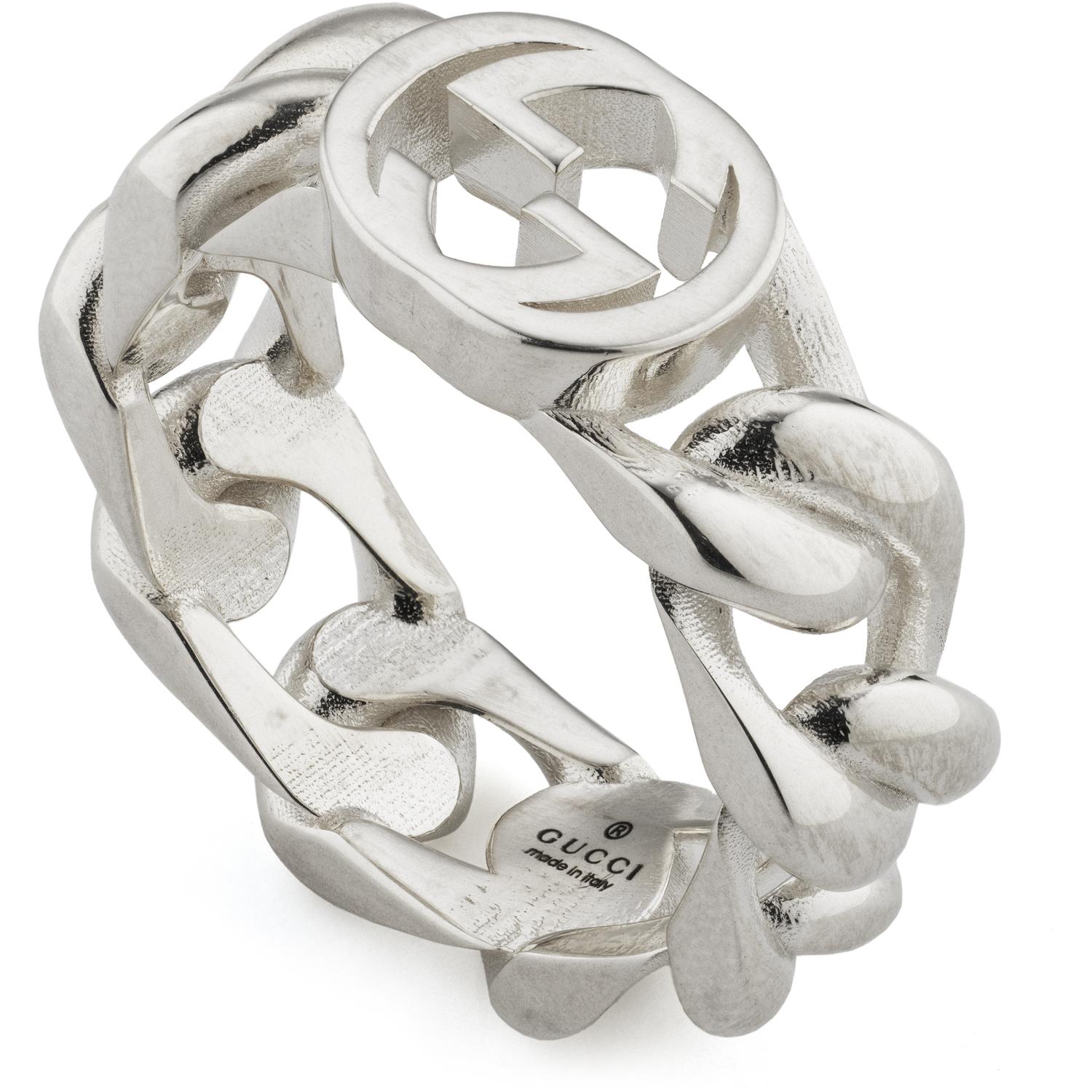 GUCCI - YBC843627001 - Interlocking Ring in passivated silver 0818_band height 7mm