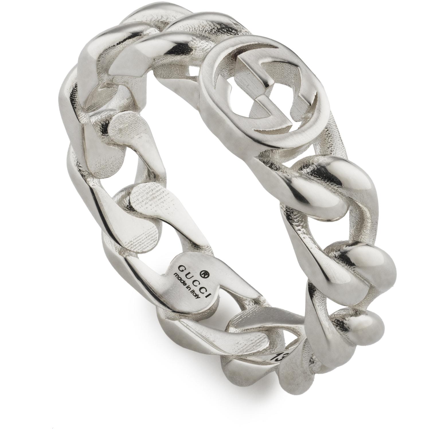 GUCCI - YBC843972001 - Interlocking Ring in passivated silver 0818_band height 5mm