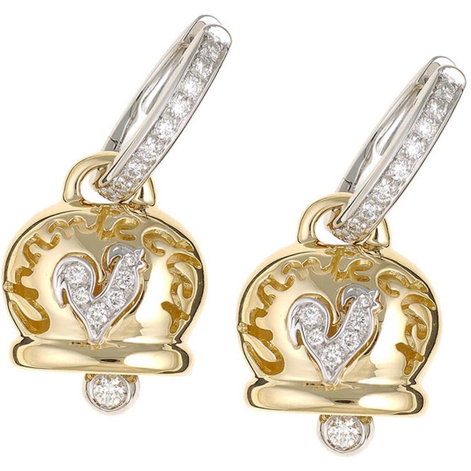 CHANTECLER - C.16864 - Women's Yellow Gold and Diamond Campanelle Earrings