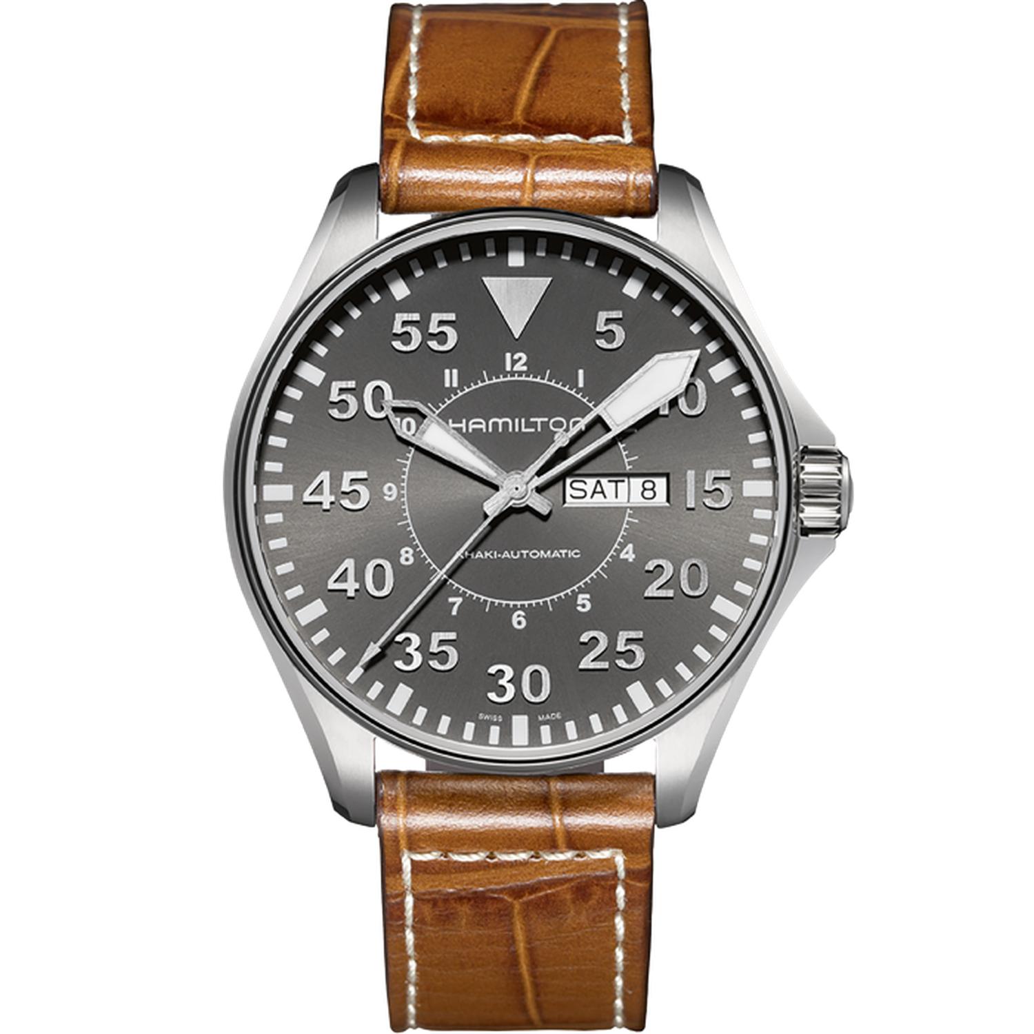 HAMILTON - H64715885 - Khaki Aviation Pilot Day Date Auto Self-Wind - 46mm