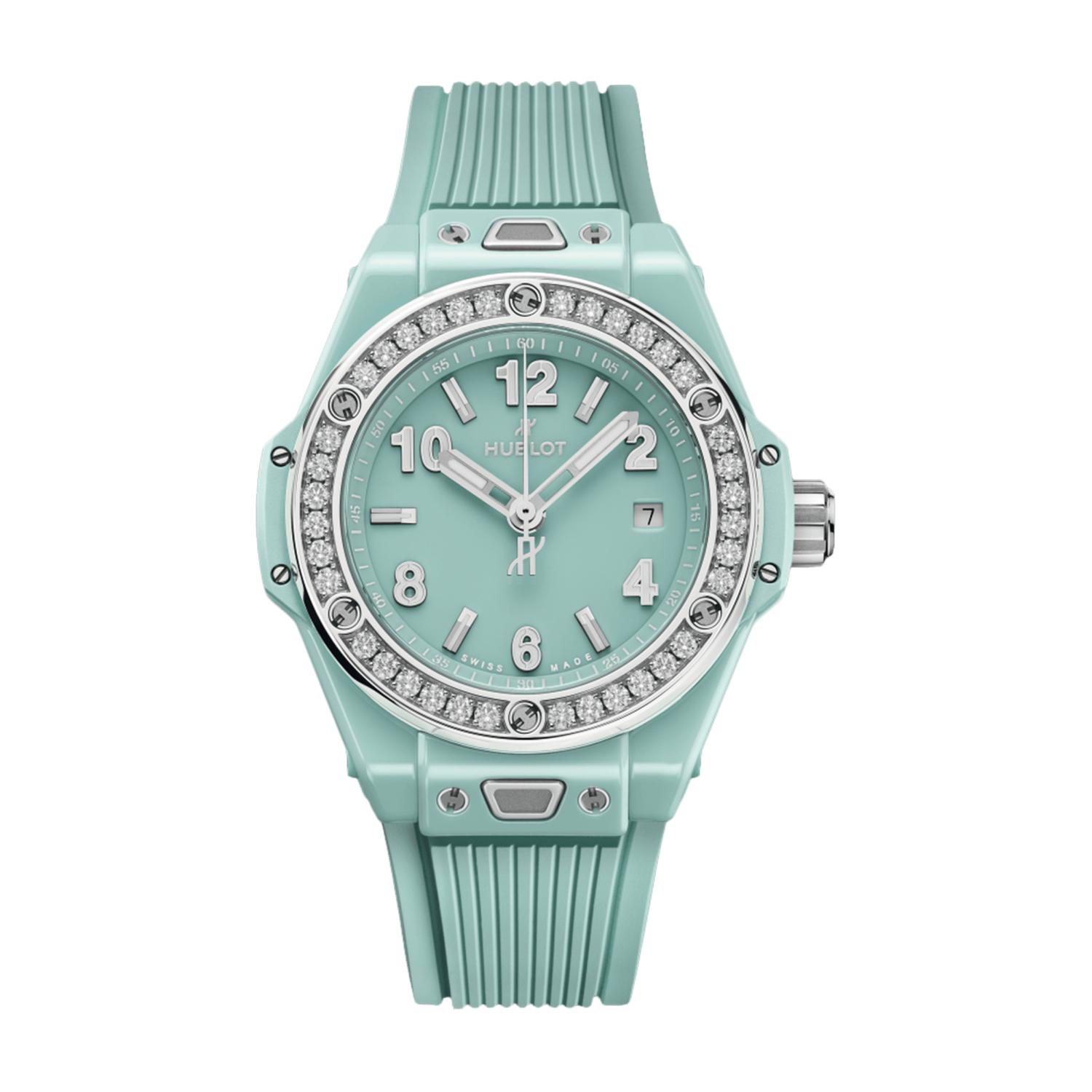 HUBLOT - 485.GS.5271.RX.1204 - BIG BANG ONE CLICK MINT GREEN CERAMIC DIAMONDS 33 MM