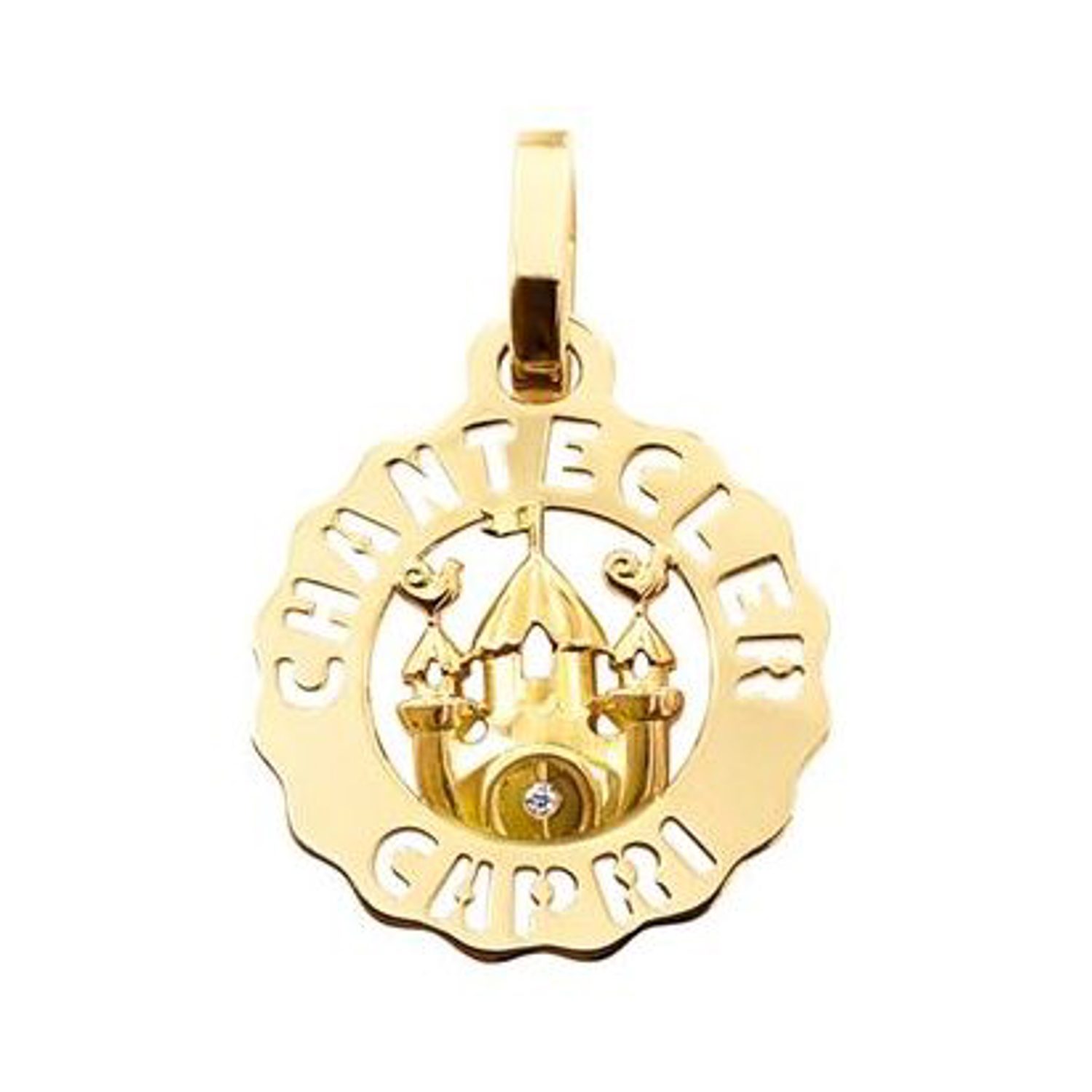 CHANTECLER - C.31494 - Logo / small pendant with castle / yellow gold and diamond