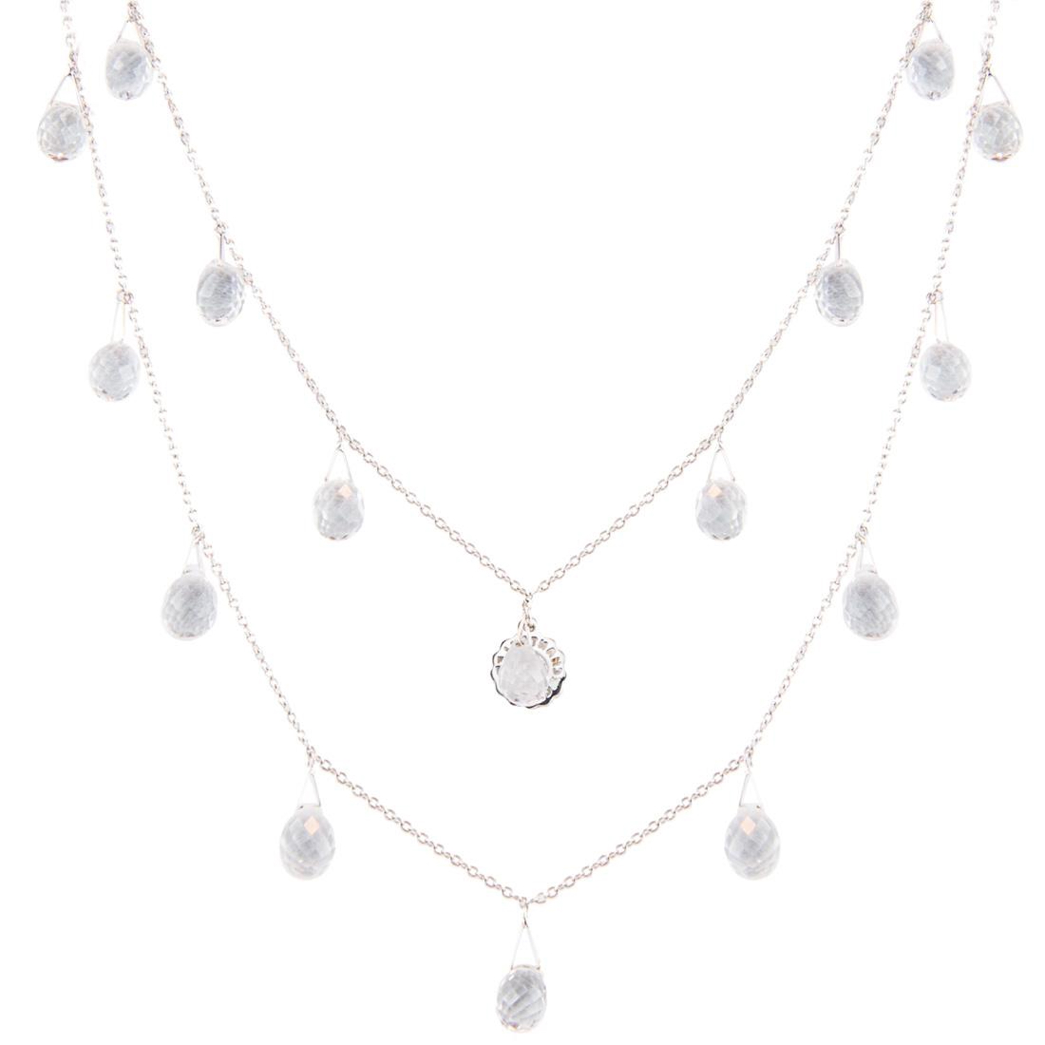 CHANTECLER - C.34843 - Chantecler white gold necklace with rock crystal briolettes