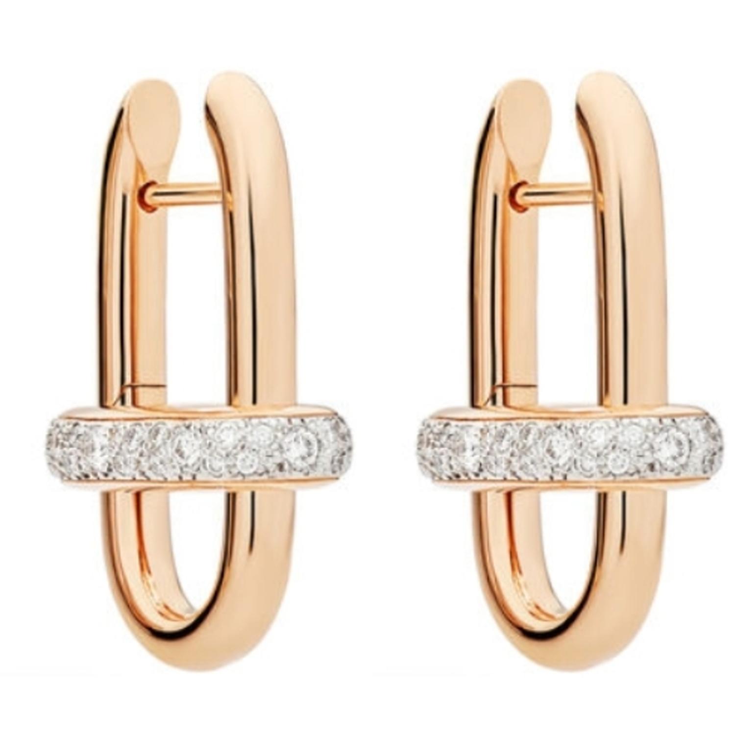 POMELLATO - POC5060_O7WHR - Women's - DB000 - Rose and White Gold Earrings with Diamonds