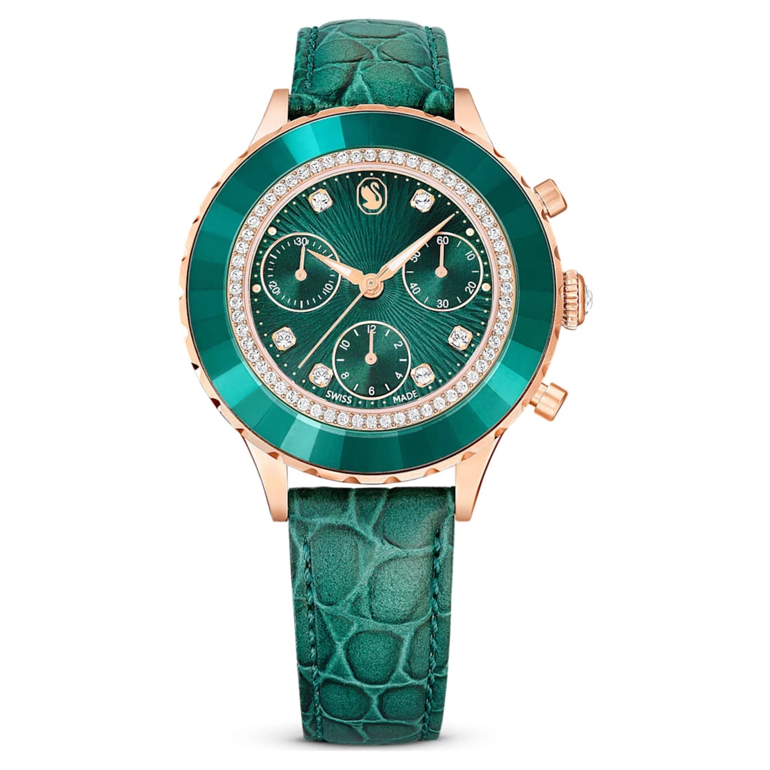 SWAROVSKI - SW5672931 Swarovski Octea Chrono Quartz Crystal Green Dial Watch