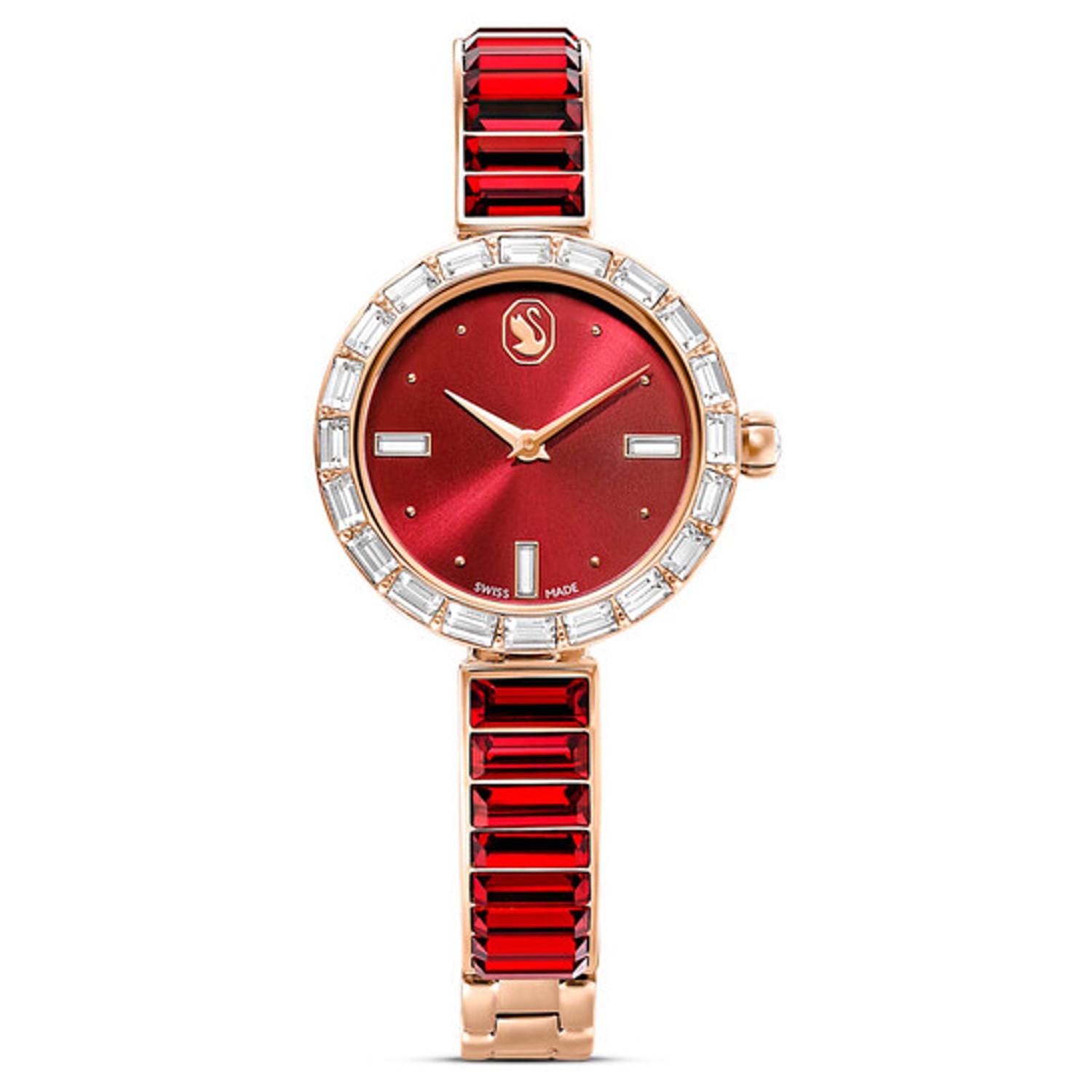 SWAROVSKI - SW5690811 - Matrix Bangle Quartz Crystal Red Dial orologio donna