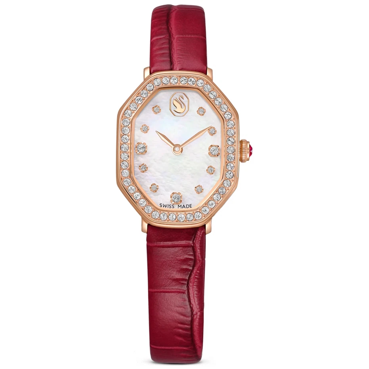 SWAROVSKI - SW5730373 - Dextera Octagon Watch Red Leather Strap