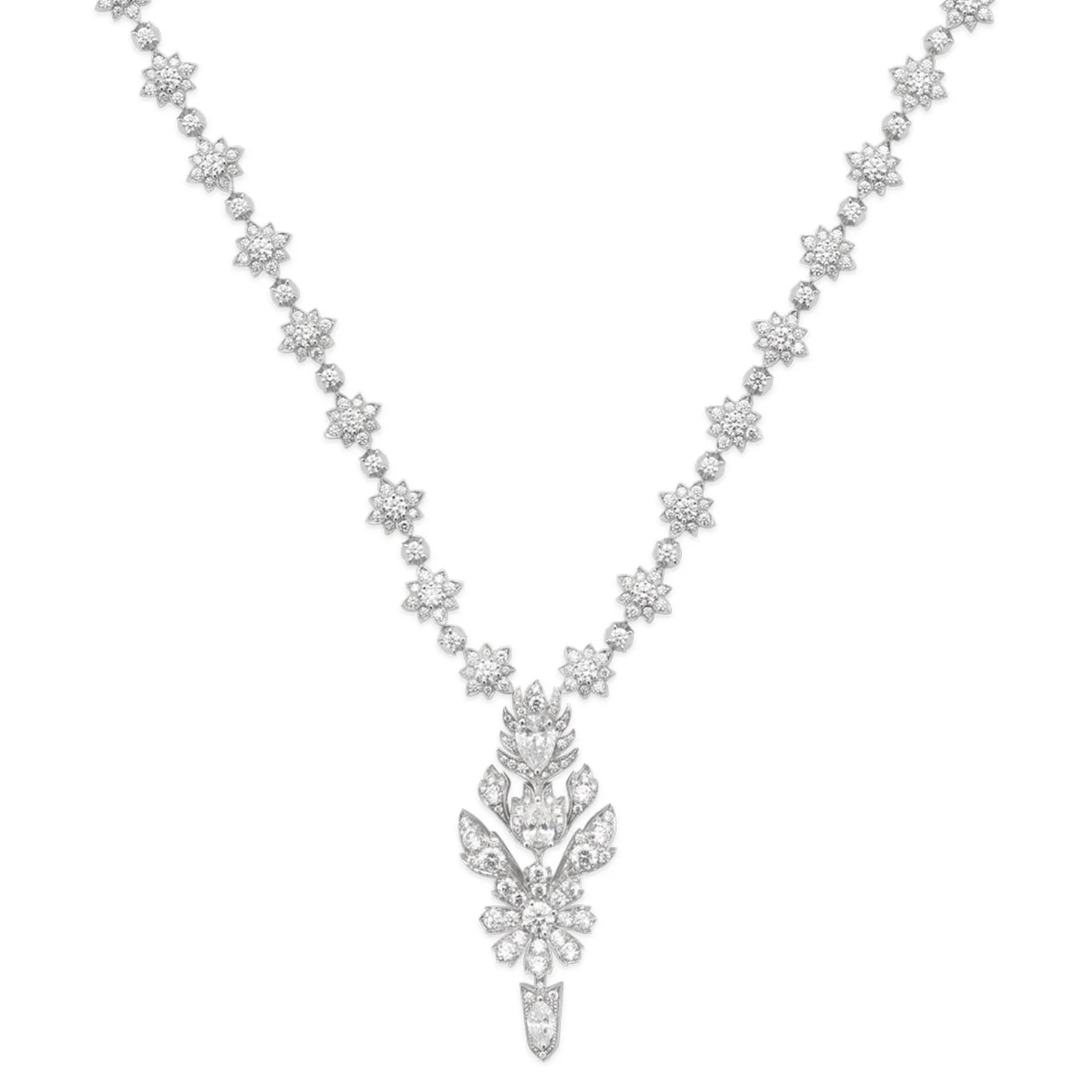 GUCCI - YBB679126002 - Gucci Flora necklace in white gold with diamonds