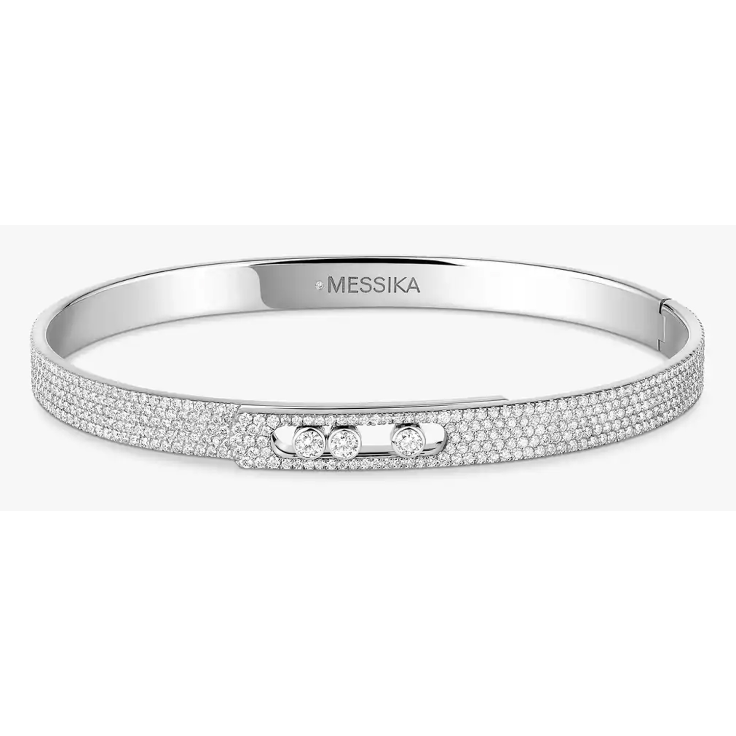 MESSIKA - 12721-WG - Move Noa Full Pavé Diamond Bangle in White Gold