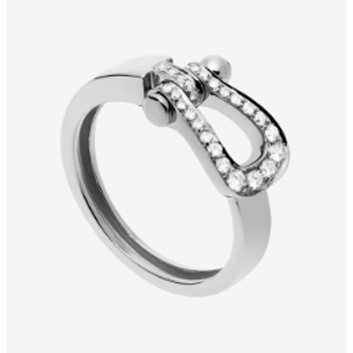 FRED - 4B0379 - Force 10 ring, medium model, in 18k white gold and diamonds