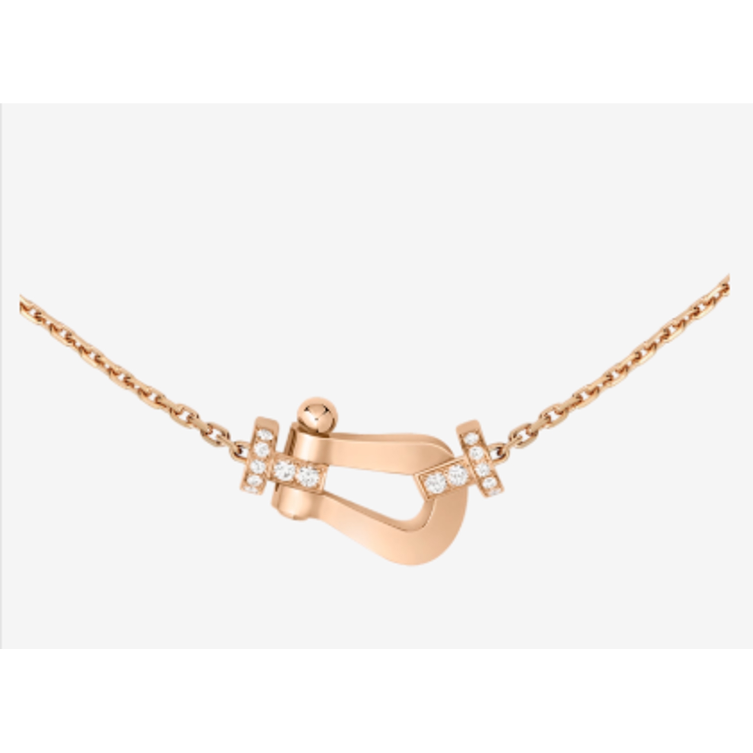 FRED - 7B0295 - Force 10 Necklace Large Model 18k Rose Gold Semi-Paved Diamonds